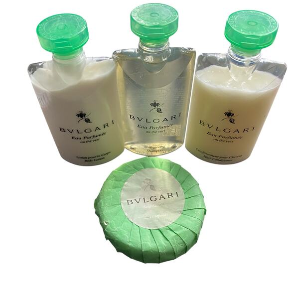 BVLGARI au thé Vert (Green Tea) Lotion Shampoo, Conditioner and Soap Bundle NEW - Picture 1 of 5